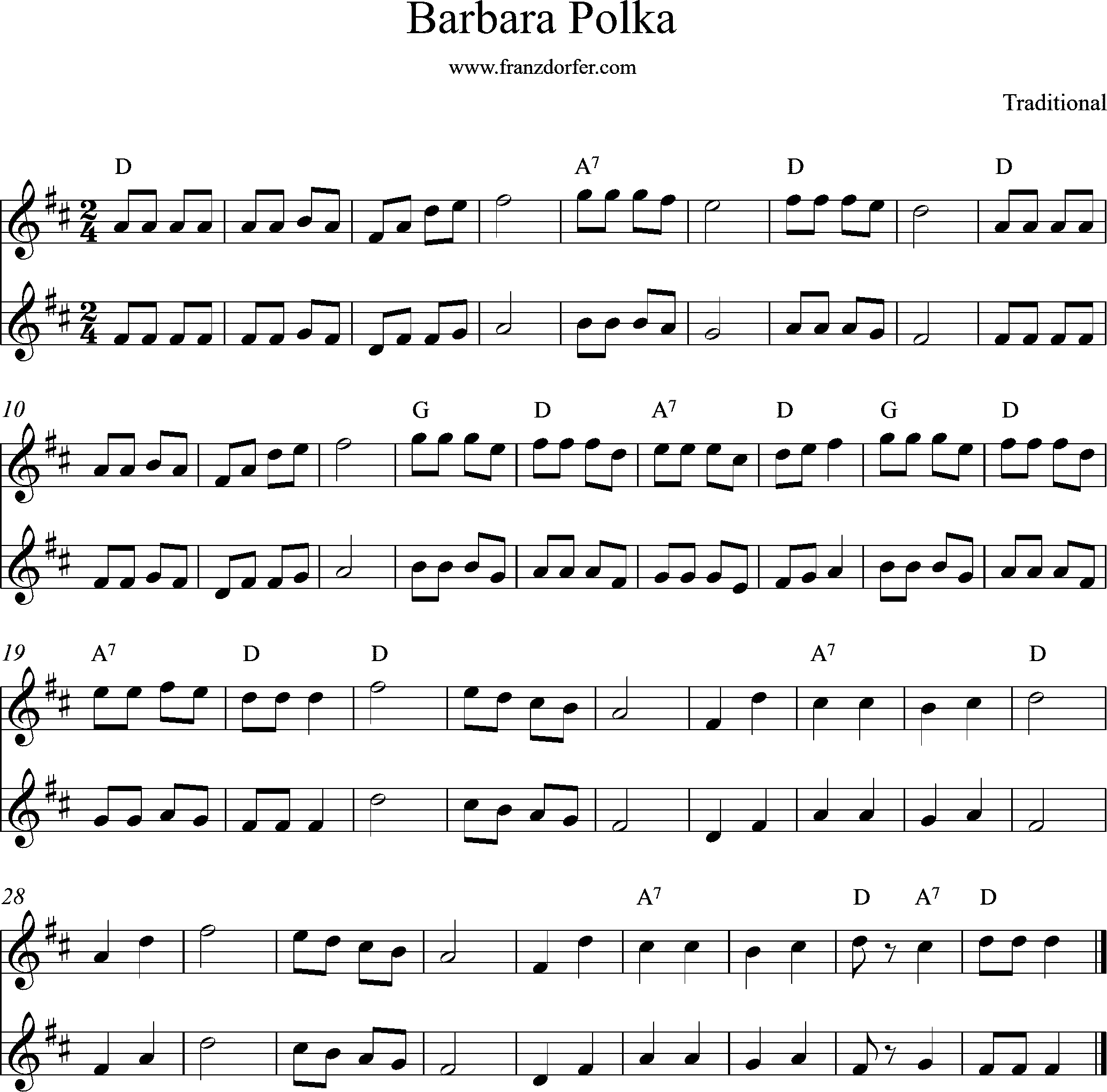 Noten Barbara Polka - Baruska